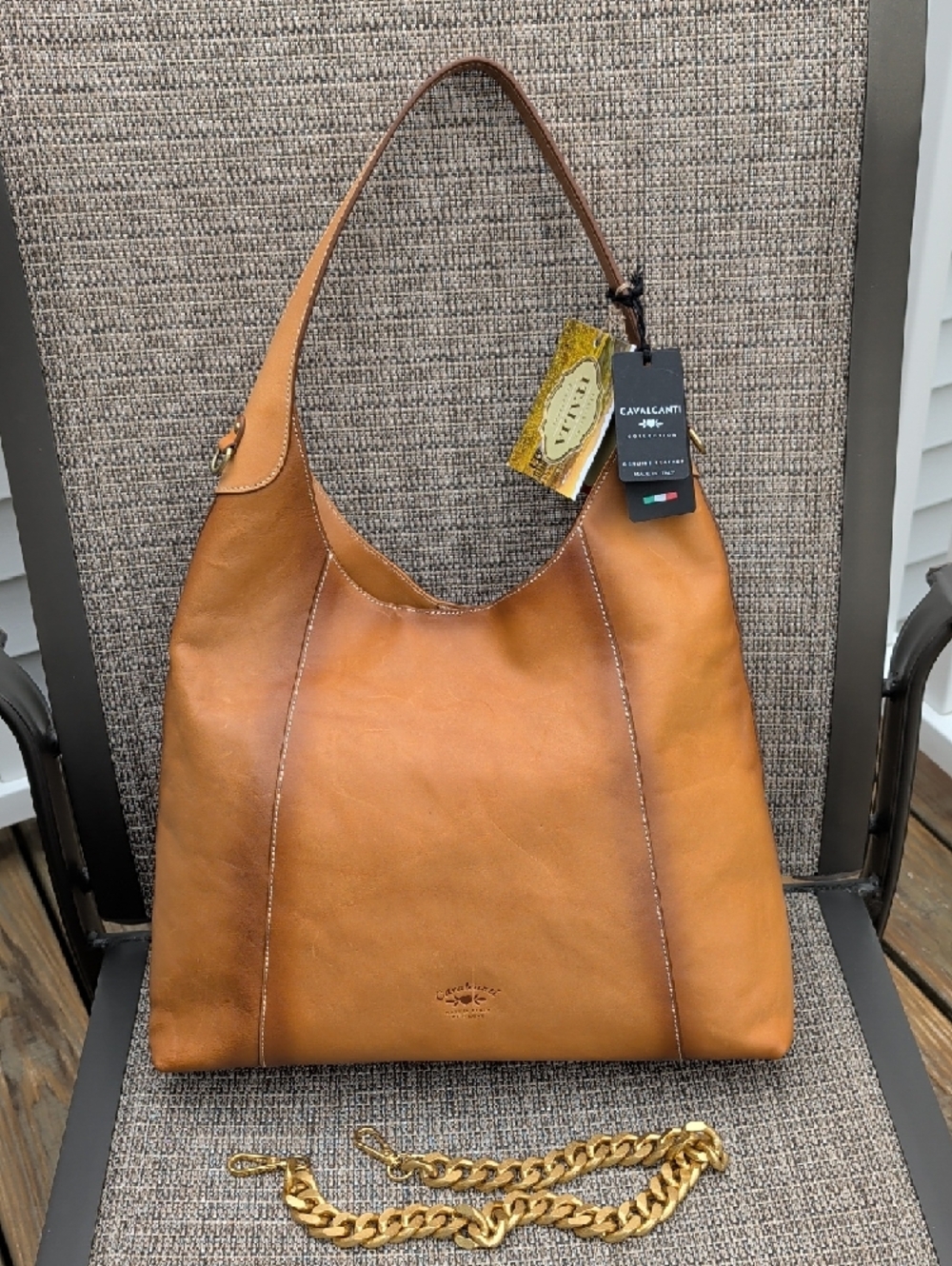 Cavalcanti Italian Leather Hobo (Cuoio Burnished) NWT